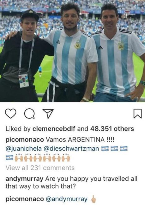 WORLD CUP 2018: Andy Murray gây sốc vì chế nhạo đồng nghiệp sau trận thua của Argentina ảnh 1